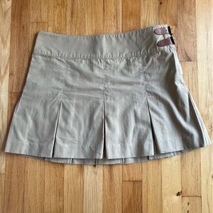 RL khaki pleated mini- 2000's fashion